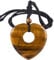 Nupuyai Healing Crystal Heart Pendant Necklace for Women, Natural Polished Stone Pendant with Adjustable Cord, 70cm Tiger's Eye