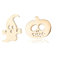 BlackAmazement 2er Set 316L Edelstahl Ohrstecker Ohrringe Kürbis Geist Gespenst Halloween rose gold silber schwarz Damen (Gold)