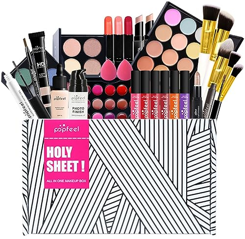FantasyDay Multifunktions Exquisite Kosmetik Geschenkset Make-up Schmink Kit für Gesicht, Augen und Lippen - Makeup Paletten Schminkkoffer mit Lidschatten Palette, Lippenstift, Rouge, Mascara #3