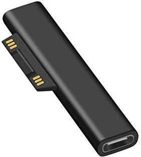 NEWZEROL USB C zu Oberflächenmagnet Ladeadapter kompatibel für Microsoft Surface Pro 3/4/5/6/GO, Laptop 1/2 [15V / 3A] wirdt 45W / 65W Ladegerät mit PD-Schnellladegerät C-C-Kabel (nur Adapter)