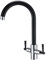 Kitchen Mixer Tap Dual Lever 360 Swivel Spout Matte Black and Chrome Kitchen Sink Taps Mixer