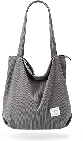 KALIDI cord Tasche Damen Umhängetasche mit Reißverschluss,Groß Shopper Tasche Tote Bag Handtasche Schultertaschen für Arbeit Büro Reisen Einkaufen Schule und Alltag