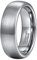 PAMTIER Unisex-Kuppel Ehering Ring Wolframcarbid für Männer Frauen Gebürstetes Poliermittel 6MM Silber Größe 75 (23.9)