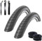 2 x Schwalbe Big Apple RaceGuard Fahrradreifen E-25 Fahrradmantel Decke mit Reflexstreifen 50-622 (28 x 2.00) + 2 Schwalbe AV19 Schläuche inkl. 3 Reifenheber
