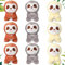 9 Stück Mini Faultier Stofftier Geburtstag Party Zubehör Klein Babyparty Faultier Geschenk Weich Entzückend Dschungeltier Plüsch Spielzeug für Party Mitgebsel 4 Zoll (Braun, Grau, Beige)