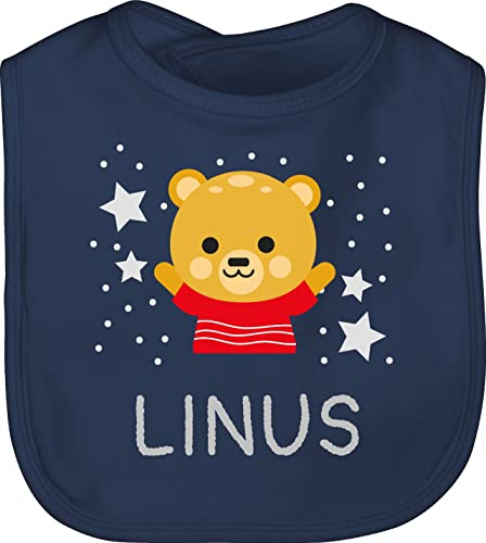 Baby Lätzchen - Bären - Bär und Dein Name - Unisize - Navy Blau - bear namens sabberlatz bärenmotiv kinder kinderlatz teddy kindergarten latz bärchen personalisierter stofflätzchen teddybär