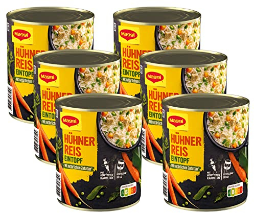 MAGGI Hühner Reis Eintopf, Fertiggericht für Topf & Mikrowelle, 6er Pack (6 x 800g)