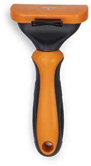 GLÜCKPET Cepillo para Perro Naranja, Elimina el Pelo Muerto, Botón de Autolimpieza