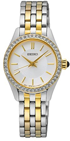 Seiko Damen Analog Quarz Uhr mit Edelstahl Armband SUR540P1