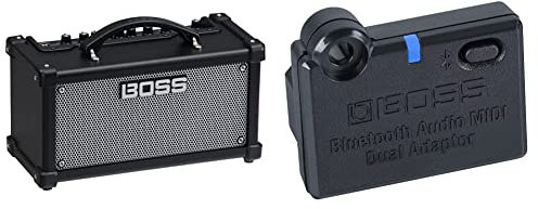 BOSS DUAL CUBE LX Guitar Amp – The Classic Cube. Ultra-versatile desktop amp with pro tones and effects and extended range for performing, recording, and livestreaming. & Bluetooth® Audio MIDI Adaptor