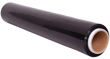 Inoverse Film étirable noir pour meubles et déménagements, film pour palettes, film d'emballage en rouleau, matériau d'emballage, film noir, 50 cm/1,5 kg, 1 rouleau