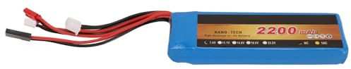 Tuwei 7,4 V 2200 MAh Li-Akku, Sicheres Laden 2S 7,4 V 2200 MAh 8C Lipo Leichter Akku für T6J T8FG 12FG Fernbedienung