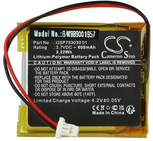 vhbw Akku kompatibel mit JBL Tune 600BTNC, T600 BT Wireless Headset Kopfhörer (600 mAh, 3,7 V, Li-Polymer)