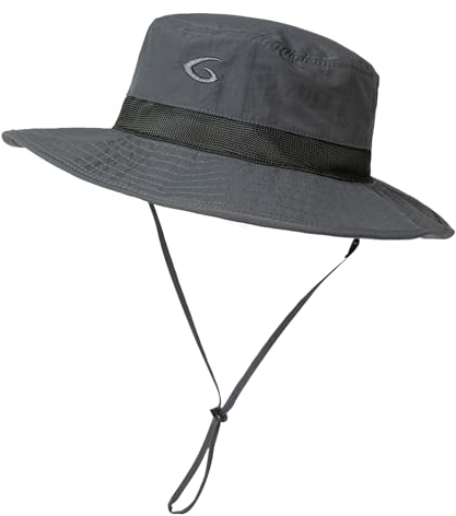TOP-EX Sonnenhut mit breiter Krempe, Unisex, LSF 50, wasserdicht, verstellbar, atmungsaktiv, für Outdoor-Abenteuer, Wandern, Angeln, Safari, leicht verstaubar DunkelGrau M/L