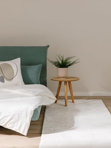 benuta Basic Kunstfaser Fellteppich Furry - Creme 70x200 cm - Weicher Wohnzimmerteppich - Anti-Rutsch-Rückseite - Waschbar - Für Fußbodenheizung geeignet