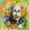 beties DIY Stoff Gemälde Einstein ca. 47x47 cm Zuschnitt Kunstdruck auf Gobelin Gewebe POP-Art für Dein Bastel-Projekt