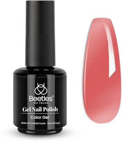 beetles Jelly Gel Nail Polish 15ml 0.5Oz Neutral Translucent Sheer Red Pink Gel Polish All Season Soak Off Uv Gel Diy Nail Art Salon Manicure Gift for Women Girls-CL623-RE