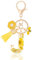 MWOOT Letter Keychain Initiale Schlüsselanhänger Buchstabe J,Alphabet Harz Blume Key Chain mit Gänseblümchen Biene Quaste Anhänger Handtasche Geldbörse Charm,Gelb Blütenblatt Keyring für Frauen(J)