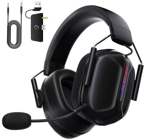 Gvyugke Cuffie Gaming Wireless per Xbox Series X|S/PC/PS5/Switch/Mobile, Cuffie Wireless per Xbox One, Bluetooth 5.2, Cuffie per Xbox con Microfono, Suono Surround, Durata 60 Ore, Luce RGB