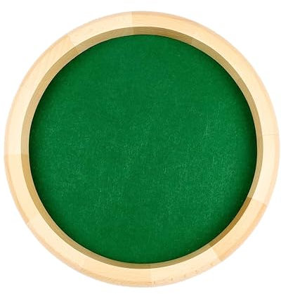 DELALO Runder Würfelteller aus Holz und Filz, Durchmesser 30 cm, Höhe 3,5 cm