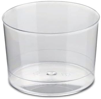 grupo Munditol - Pack 100 Vasos Chiquito de Plástico Reutilizables para Vino y Postres de 220 Ml - Resisentes- Ideales para Bodas, Cumpleaños, Navidad, Fiestas (100, 220 ml)