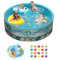 Planschbecken Groß, Ø160 x 45 cm Faltbarer Schwimmbecken Rund Swimmingpool, Nicht Aufblasbarer Outdoor Kinderpool, Gartenschwimmbad, Hundepool, Ballgruben für Kinder