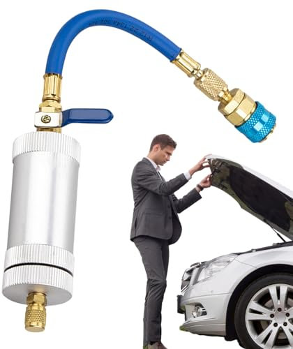 Kühlmittel-Nachfüllset R134A – AC-Nachfüllschlauch mit Manometer, Kühlmittel-Ladungssatz | Schnellverbindungskoppler, Füllwerkzeug R134A für die Klimaanlage des Autos