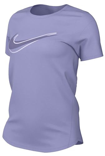 Nike One Swoosh Nike Dri-Fit Kurzarm-Laufoberteil Für Damen, Lilac Ice, HJ2204-533, M