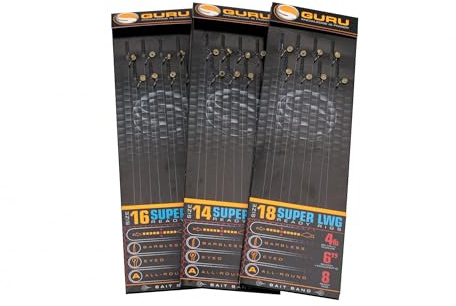Guru Super LWG 6 Bait Bands Hair Rigs Barbless