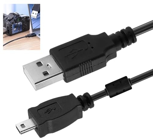 1.5M UC-E6 USB Data Sync & Photo Image Fast Transfer Cable for Panasonic Lumix DMC-TZ FS FX LX LZ LS Series, USB2.0 A Male To Mini B 8-pin Male Replacement Lead For DMC-TZ3 TZ20 TZ22 Cameras Charging