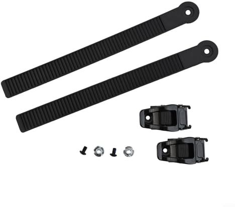 Rehoetom Snowboard-Knöchelleiter-Ersatz-Set mit Schnallen und Schrauben, Nylon-Material für dauerhaften Einsatz auf Snowboards und Rollschuhen, 1 Paar, Schwarz (265 x 20 mm)