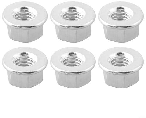 6-Pack Replacement Guide Bar Nuts for Chainsaw – Hex Flange Bar Lock Nuts, Metal Construction, Easy Install, Suitable for Part Number 503220001, DIY & Professional Use
