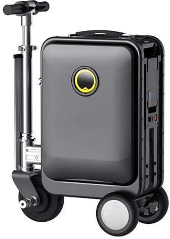 aallwwsso Elektrischer Fahrkoffer mit TSA-Schloss & Digitalem Schloss, Motorisierter Handgepäck-Koffer für Flughafentransfers, Pendeln & Reisen, Integrierte Powerbank, 8-9 km Reichweite Black