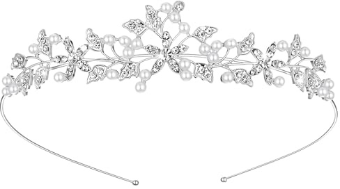 Tiara Hochzeit Braut Kristall Tiara Silber Kristallkrone Strass Kristall Krone Prinzessin Elegante Krone Diadem Hochzeit Für Brautkrone für Hochzeiten Abschlussbälle Geburtstagsfeiern Weihnachten