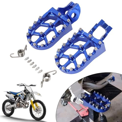 JFG RACING Cale Pied Moto,Repose Pied Moto CNC Aluminium Pied Pegs Pédales Repose-Pieds pour SX SX-F EXC EXC-F XC XC-F MC EC EX TC FC Te FE TX FX-Bleu