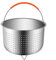 Cesta de acero inoxidable 304, para olla de cocer arroz, olla a presión, antiquemaduras, multifunción, cesta para limpiar y escurrir las frutas, con mango de silicona