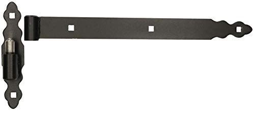 KOTARBAU® Ladenband mit Kloben 400 mm pulverbeschichteter Stahl Torband mit Kugellager Scharnier Schwarz links & rechts Ladenbänder Türband Holztür Gartentorband