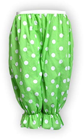 Inspired Costumes Damen/Herren Pumphose – Theater, Kostüm, Panto, Stoffpuppe, Clown, Knie- oder Wadenlänge (Wadenlänge (73,7 cm Länge), grüner Punkt)