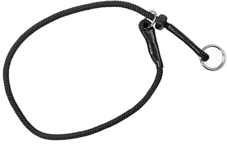 DINGO GEAR Dog Training Collar Hand Sewn Strong Braided Cord One Limiter Waterproof Durable Collar for Bite Training IGP Obedience Working Dogs Size 2XL - Black (S04063)