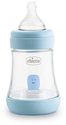 Chicco Biberon débit lent bio-fonctionnel 150 ml, Bleu Ciel, Perfect 5