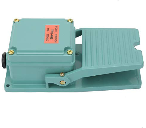 Commutateur de pédale industriel en aluminium 250V 15A – Interrupteur à pied à déclenchement rapide antidérapant pour machine électrique