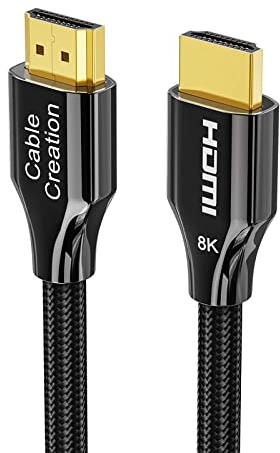 CableCreation HDMI Cable 8K 1 Metre, 8K HDMI Ultra HD High Speed Cable with 48 Gbps, 8K 60Hz, HDCP 2, 2, 4:4:4, eARC, Compatible with PS5/PS4, Xbox One/X, QLED TV, Roku TV etc. 3.3 ft