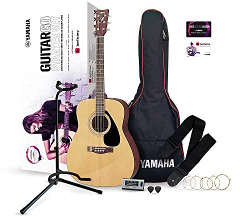 YAMAHA GuitarGo - Starter Set – Akustikgitarren-Set für Anfänger und Wiedereinsteiger – Inklusive Saiten, Plektren, Gigbag, Stimmgerät, Gitarrenständer und mehr
