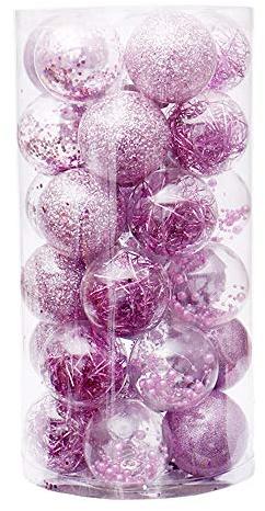 KMKAW Bola De Decoración De Árbol De Navidad Bolas De Navidad Conjunto De Gadgets Familia Festival Boda Reunirse Accesorios Inastillable (30 Piezas) 6 CM,3
