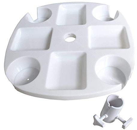 Max-Tonsen Bandeja de Mesa para sombrilla de Playa para Playa, Patio, jardín, Piscina con portavasos,