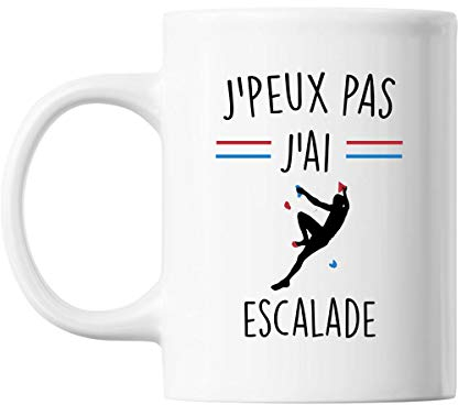 Mug Escalade | Tasse Cadeau Humour j'peux pas Blanc