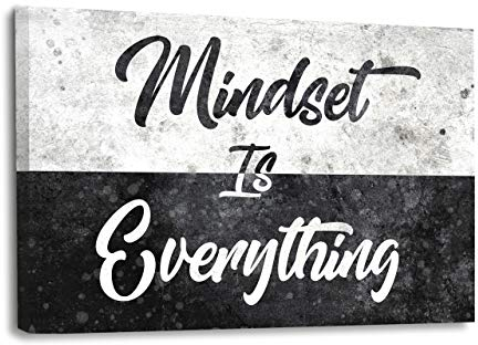 Hustling Sharks® Motivationsbilder als XXL Leinwandbild Mindset is Everything - Querformat (Leinwandbild, 60 x 40 cm), Bilder Büro, Erfolg Bilder, Bild mit Spruch, Wanddeko