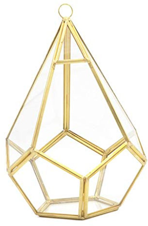 LLLucky Mur Géométrique Terrarium Moderne Ouverture Intérieure Polyèdre Pot Conteneurs Décor Doré