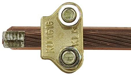 KLK - Conjunto Grapa KU1616 y Pica De Tierra 1,5UNE202006 Cobre. Picas De Tierra De 15 mm De Diámetro 100 Micras Recubrimiento. Tornillería De Acero Inoxidable. Modelo KU-1616