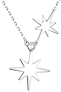 SOFIA MILANI - Damen Halskette 925 Silber - mit Zirkonia Steinen - Stern Anhänger - N0421